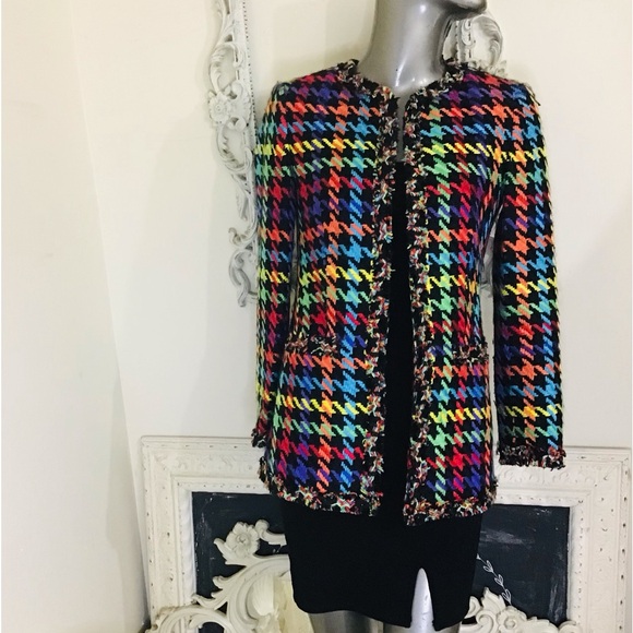 Alice + Olivia Andreas Frayed Blazer  NWOT - Picture 11 of 16
